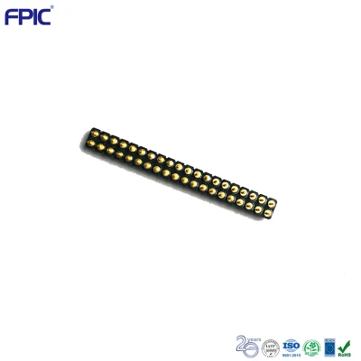 Fpic 1X40p Linha única 40 pinos 2,0 mm redondo fêmea pino cabeçalho banhado a ouro usinado SIP 1X40 pinos IC soquete 3,0 AMPS
